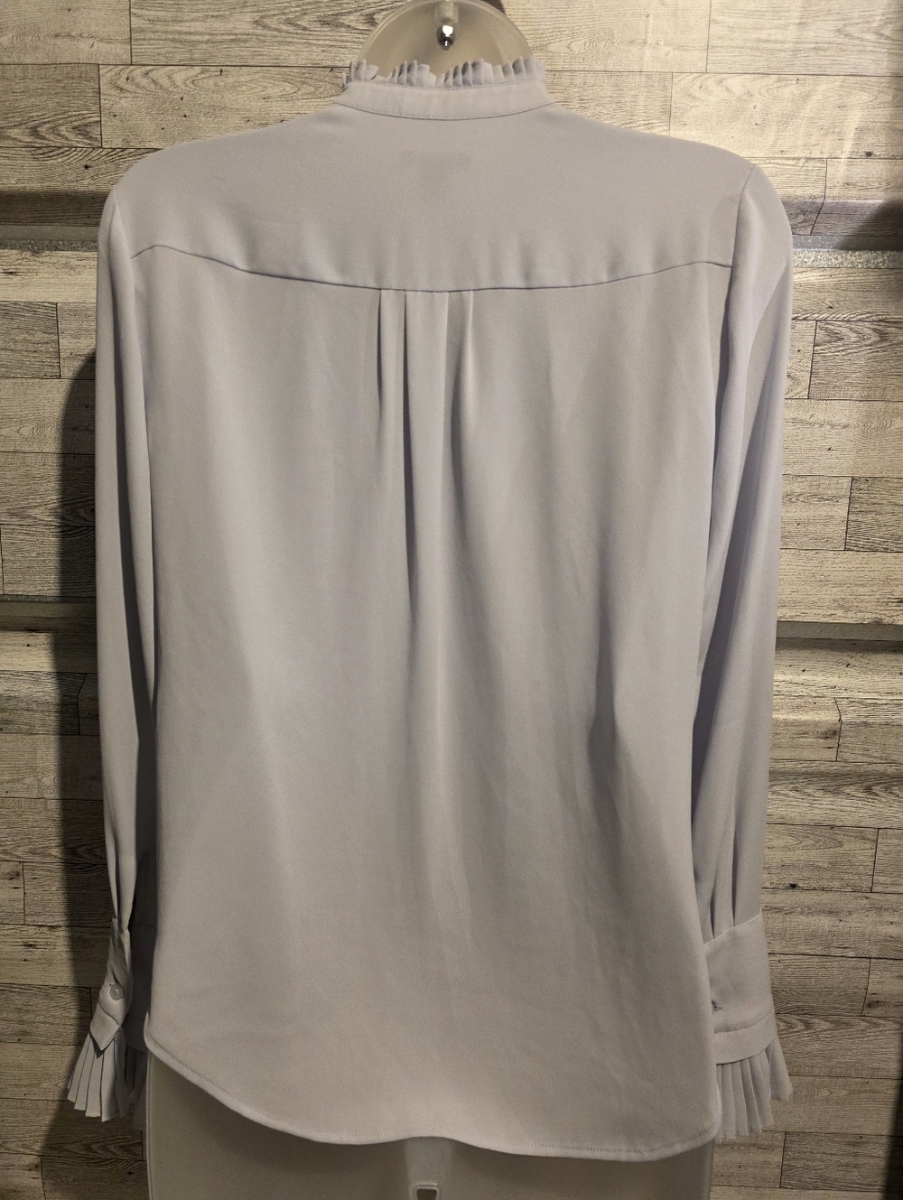 Ann Taylor Light Blue Ruffled Keyhole Blouse - Picture 3 of 5